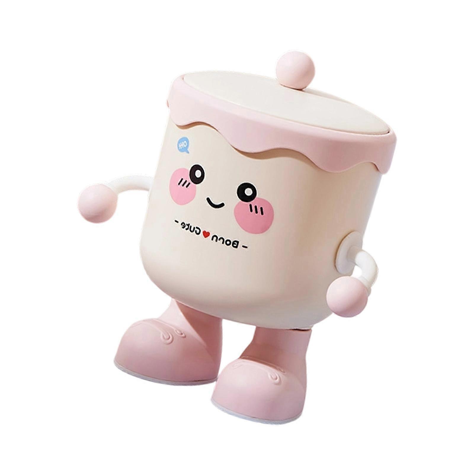 Portable Miniature Desk Storage Bin With Cover Practical Organization System For Stationery Electronics Accessories  Pink