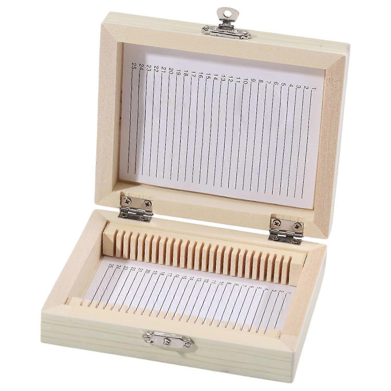 25 Place Wooden Microscope Slide Holder Microscope Slide Storage Boxes Iron Clasps Hinged Storage Microscope Slide Holder Case Beige 5.12x4.25x1.38 In