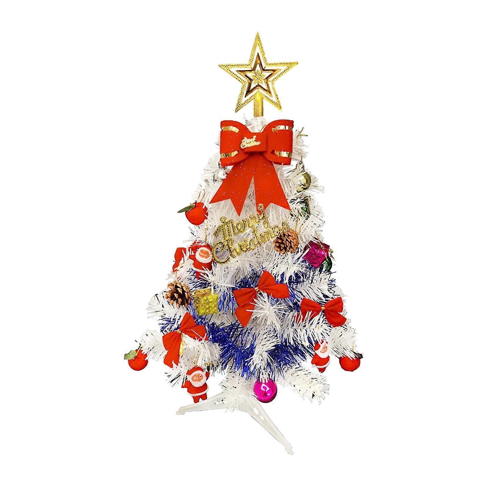 Mini Desktop Christmas Tree with Lights & Decor Set, Battery Operated - Compatible with Tahtuvzn