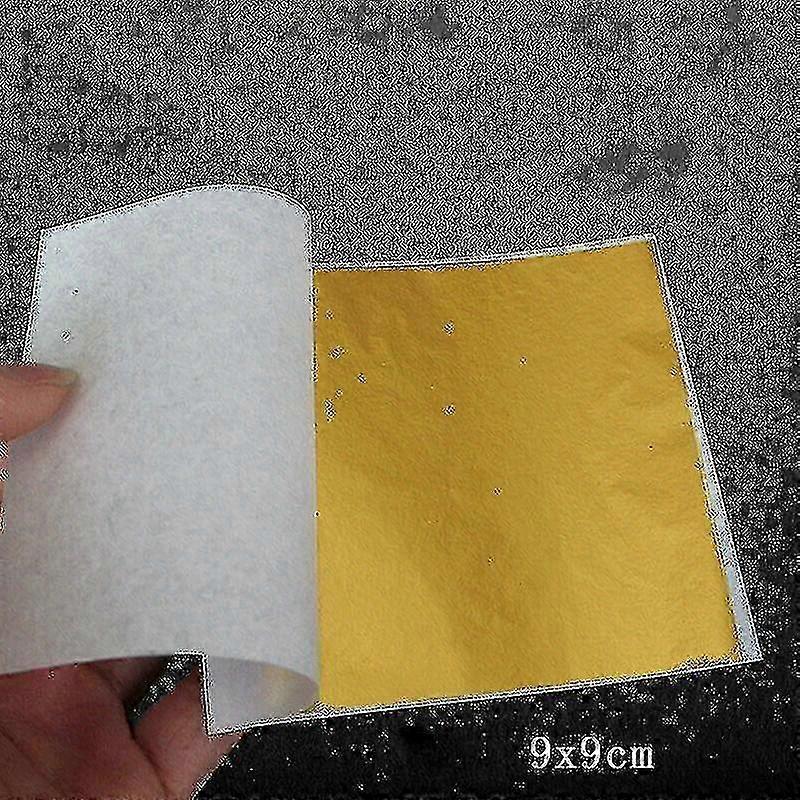 100x 24k Foglia D'oro Fogli Arte Artigianato Design Doratura Incorniciatura Rottami Premium Oro Felice H
