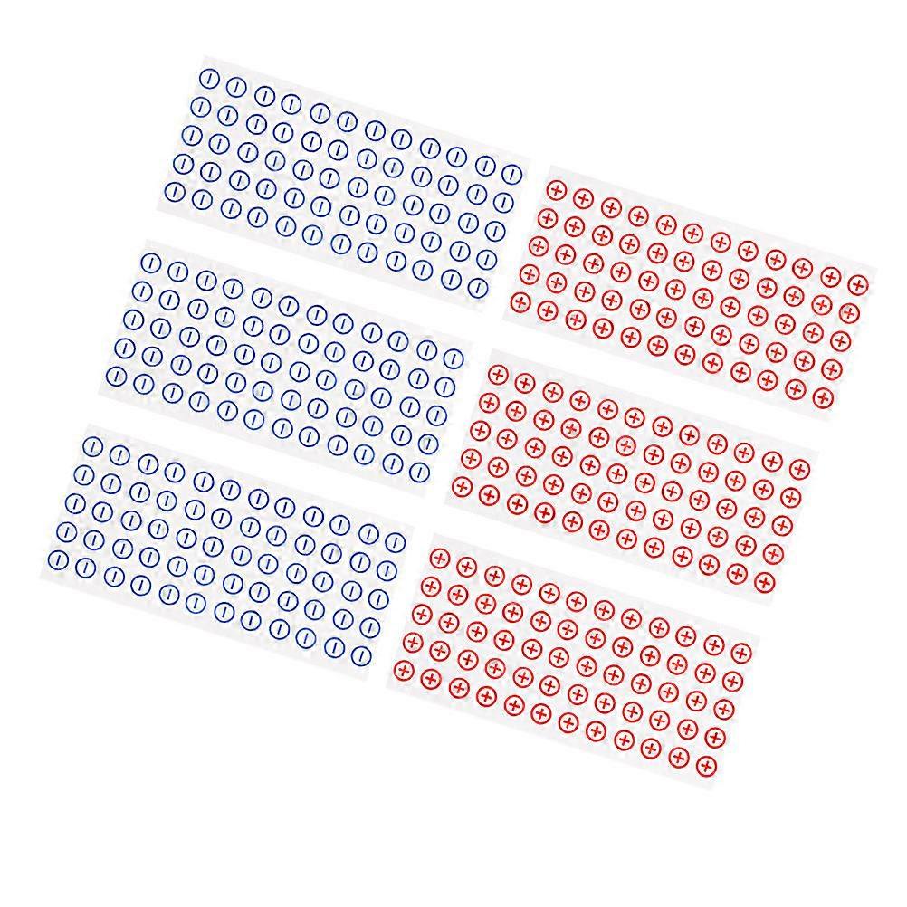 Battery Polarity Stickers PVC Self Adhesive for Electrical Use 6 Sheets