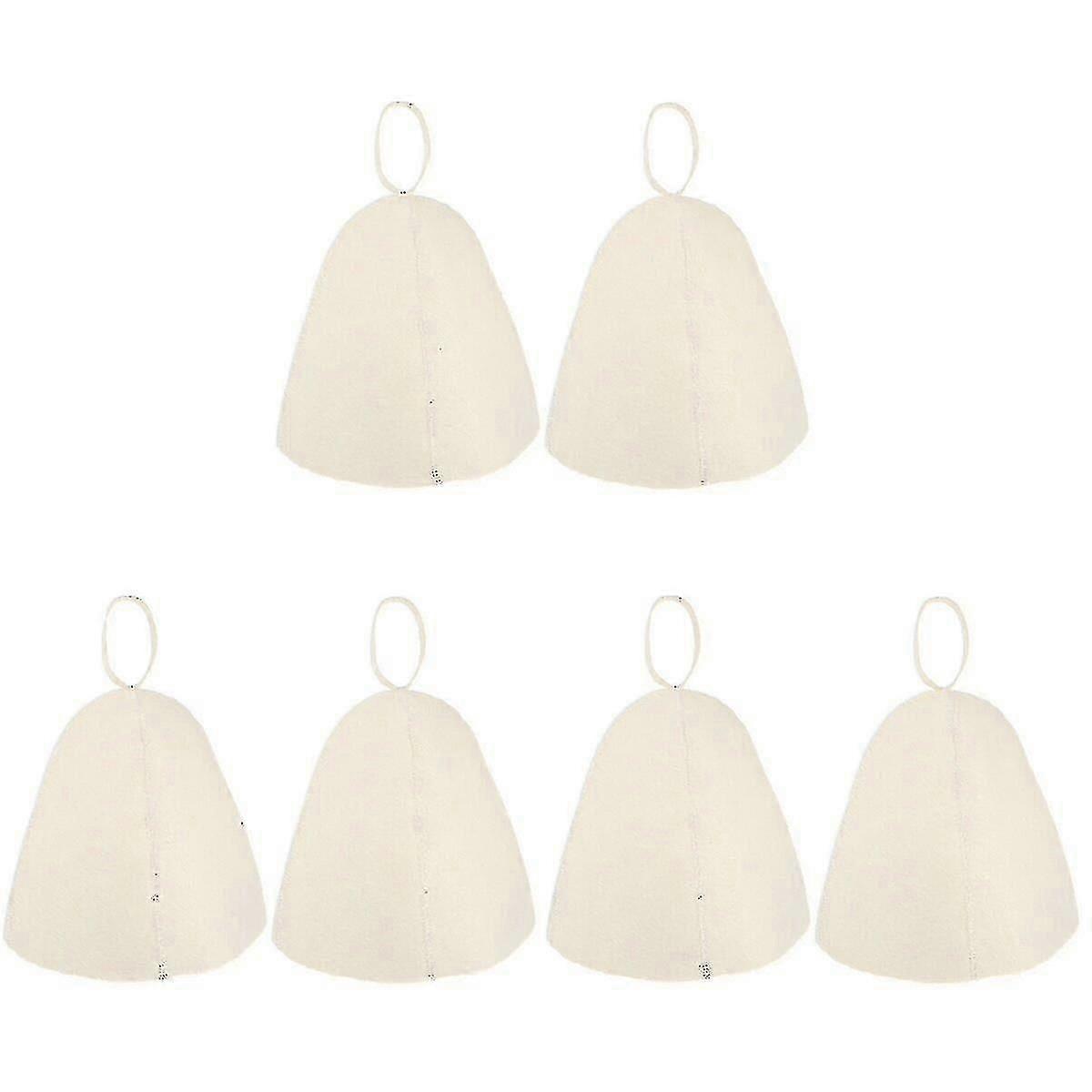 8 Pcs Felt Sauna Hat Thickened Comfortable Bathing Hat Lightweight--6 pcs Edition 1128