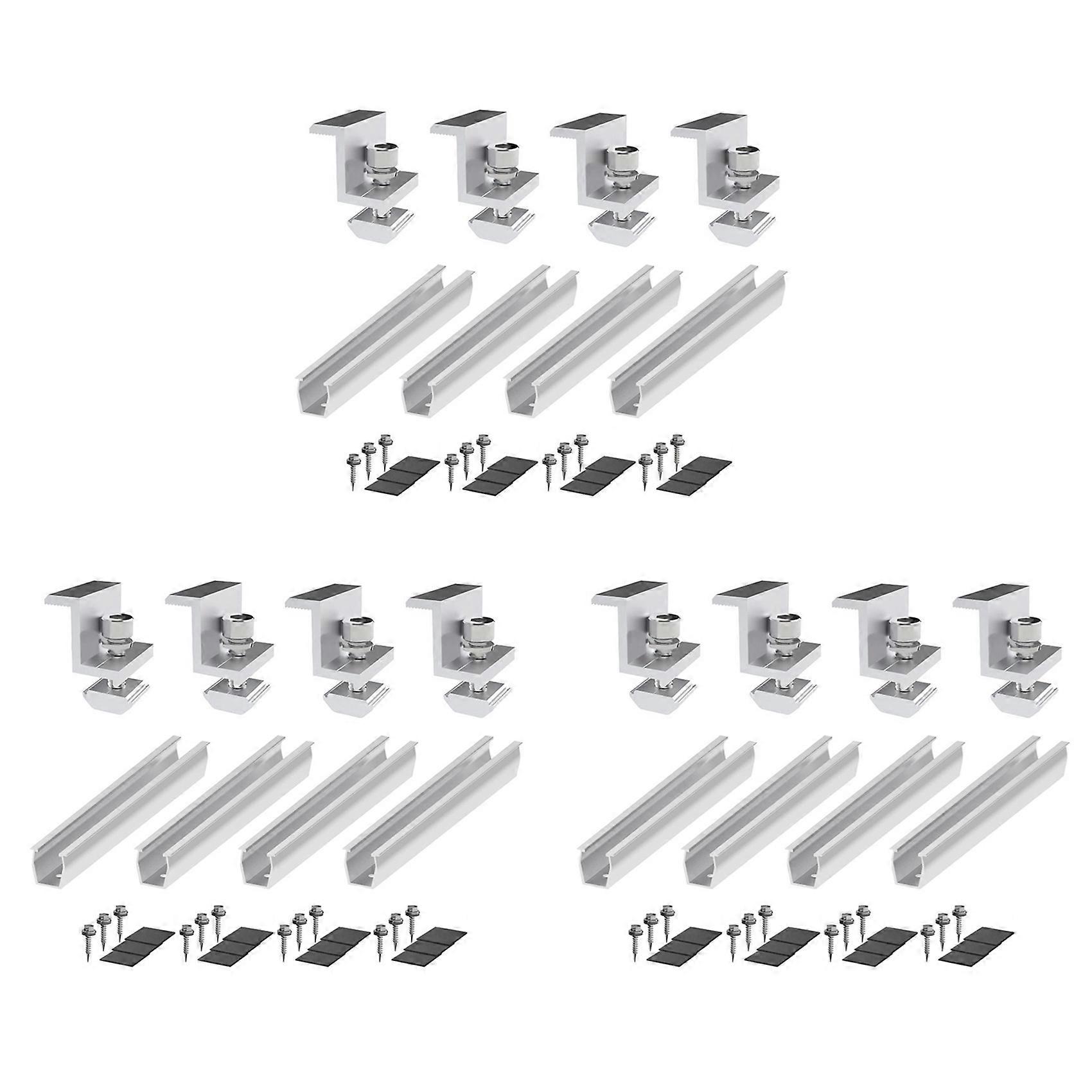 12x Solar Panel Mount Bracket Photovoltaic Panel Rail Solar Panel Mount Fastening Module with Mid 35mm