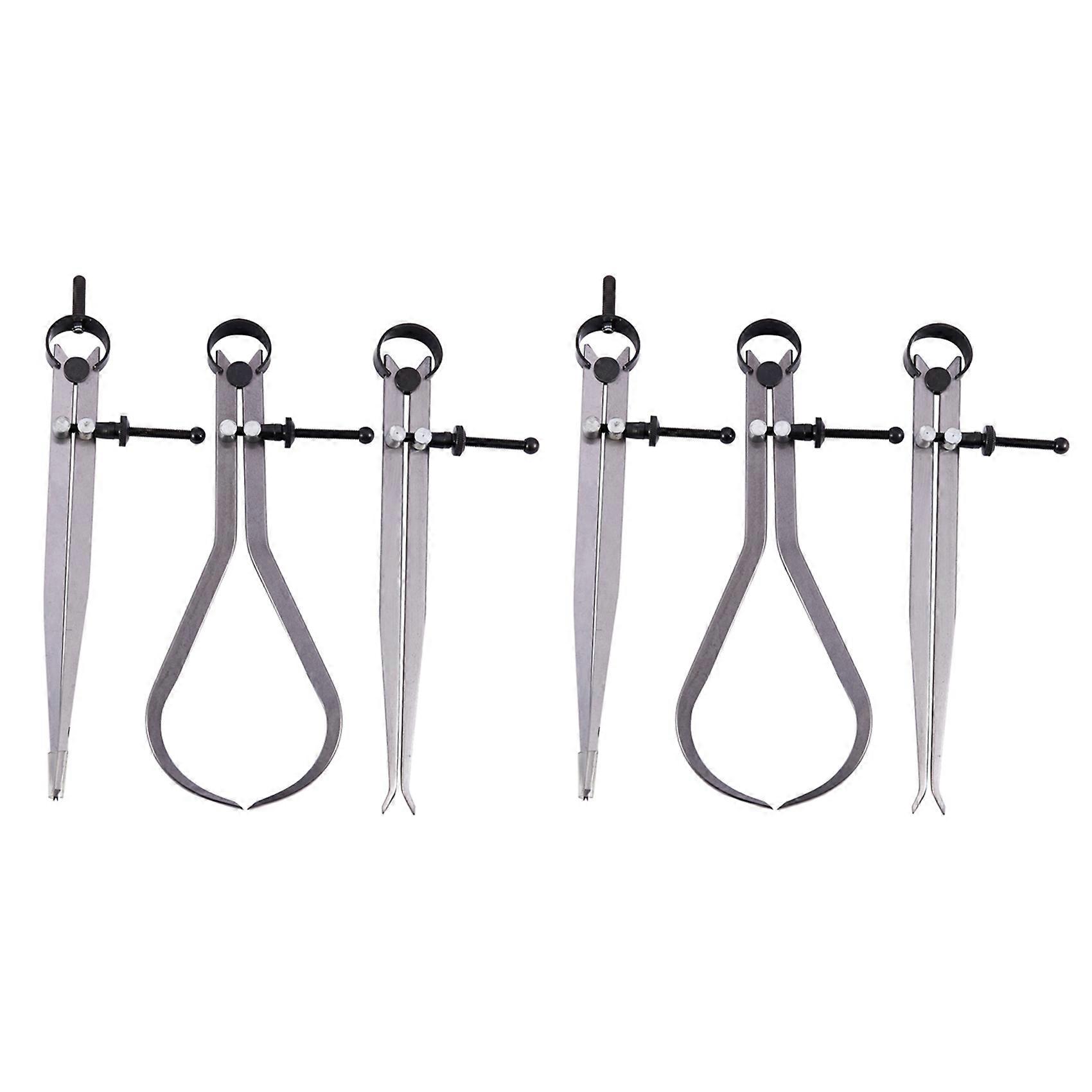 Spring Inside Outside Divider Caliper Set 8-Inch Machinist Tools 6-Pack