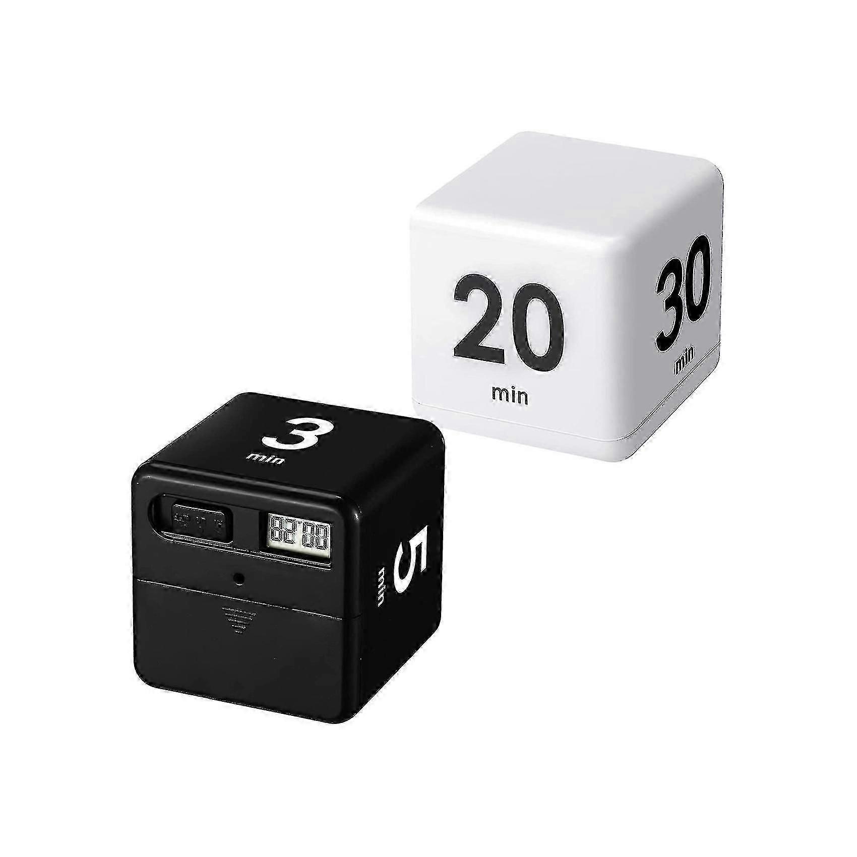 2pcs Cube Timers Gravity Sensor Flip Timer Kitchen Timer For Time Management And