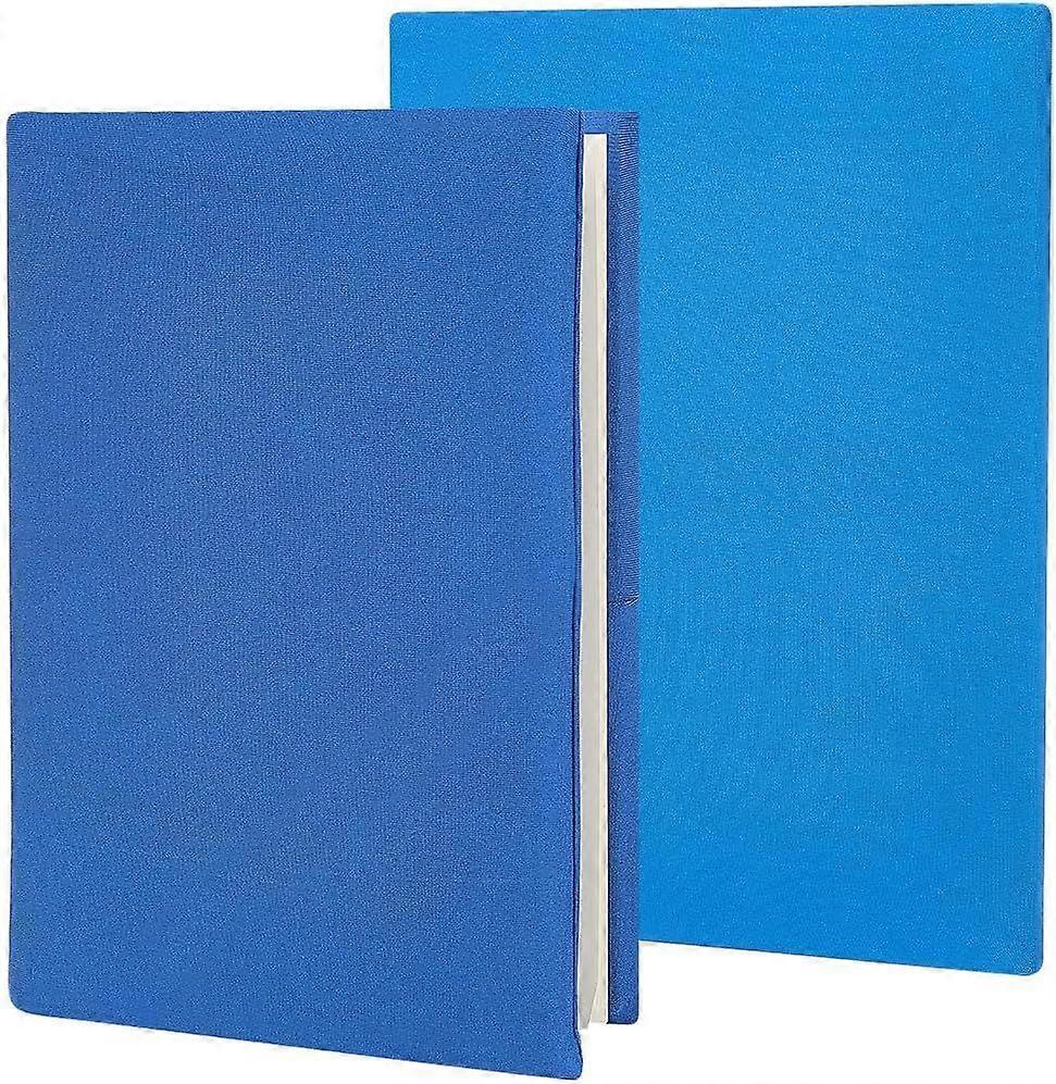 2Pcs Blue Stretchy Book Cover 9 x 14in Elastic Notebook Wrap Sleeve Up to 9 x 11in Stretchable Washable Reusable Rectangle Cloth Protective Covers for