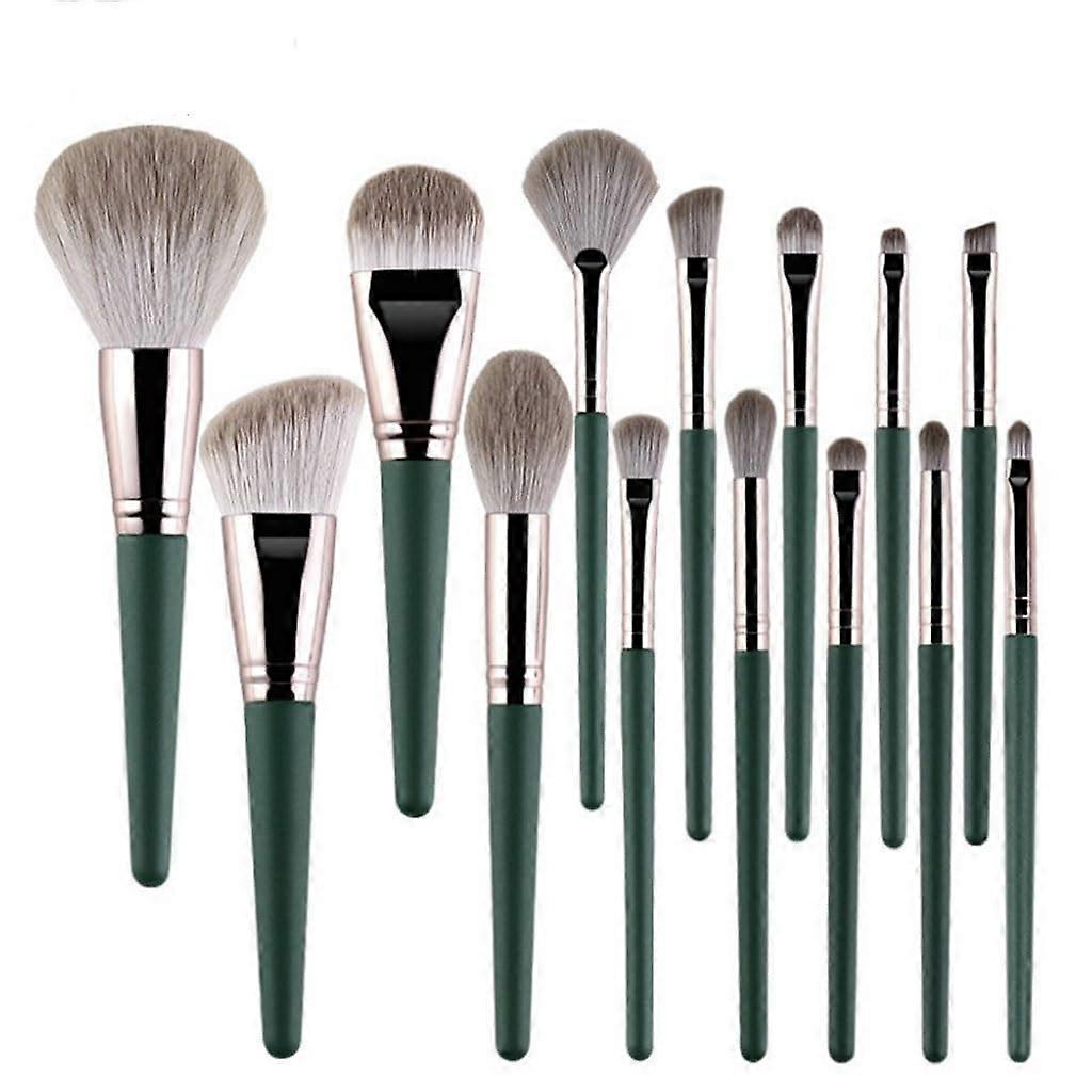 14pcs Makeup Brush Set with Soft Bristles for Eyeshadow Blending, Blush and Foundation 18cm