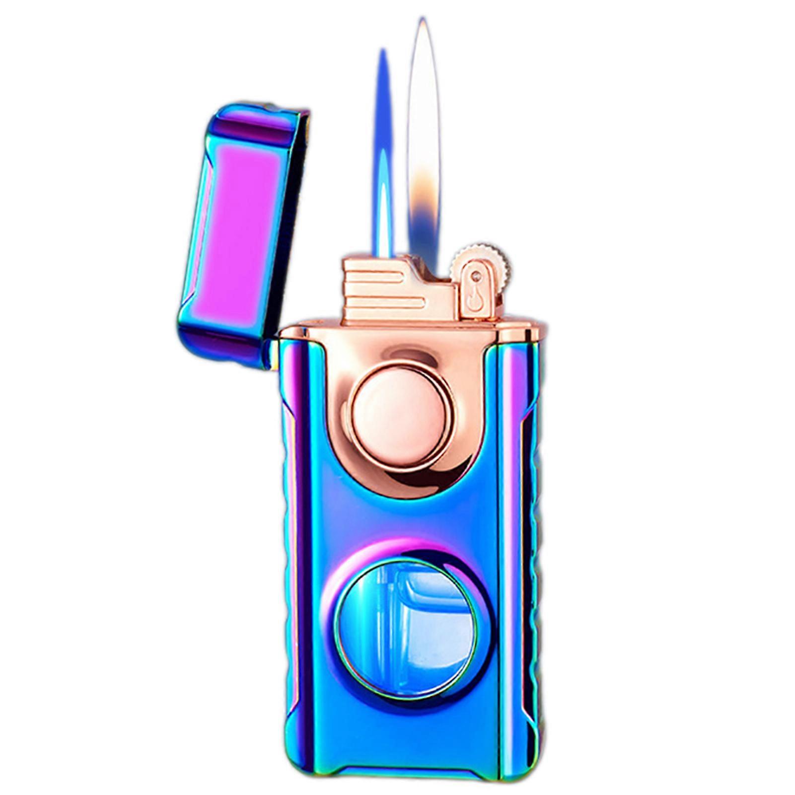 Windproof Dual Flame Butane Lighter Versatile Elegant Present Choice Lighter for BBQ Grilling