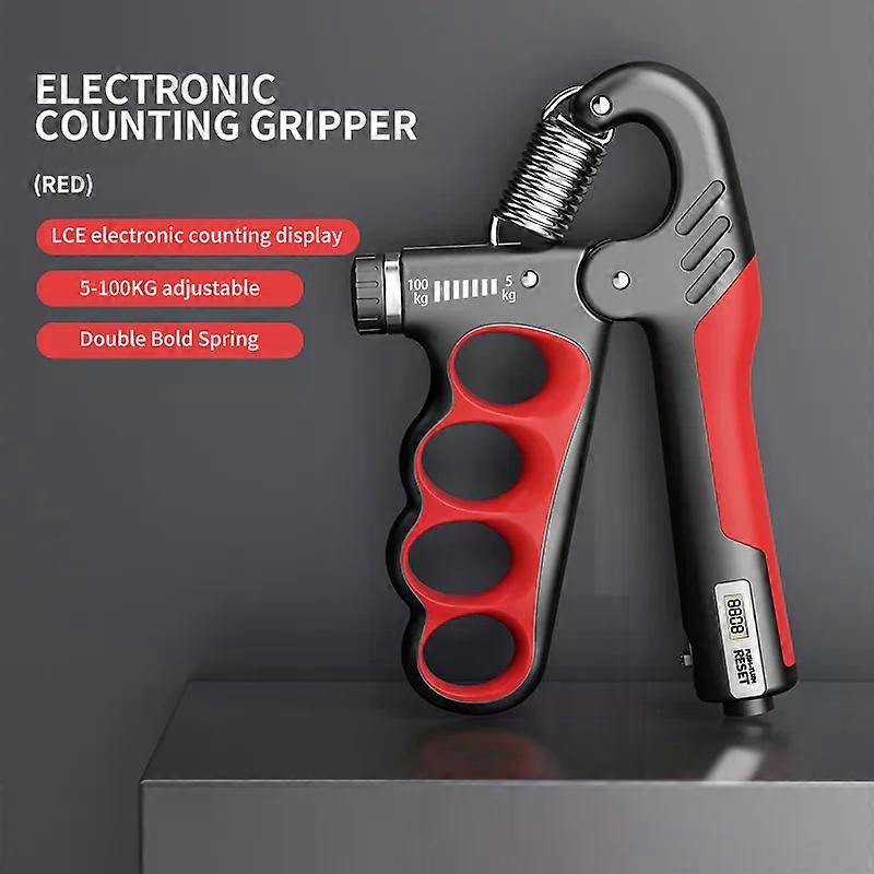 Adjcomtable Electronic Counting Grip Strength Trainer Hand Grip Exerciser for Mcomcle Recovery Fitness Forearm Workout LCD Display