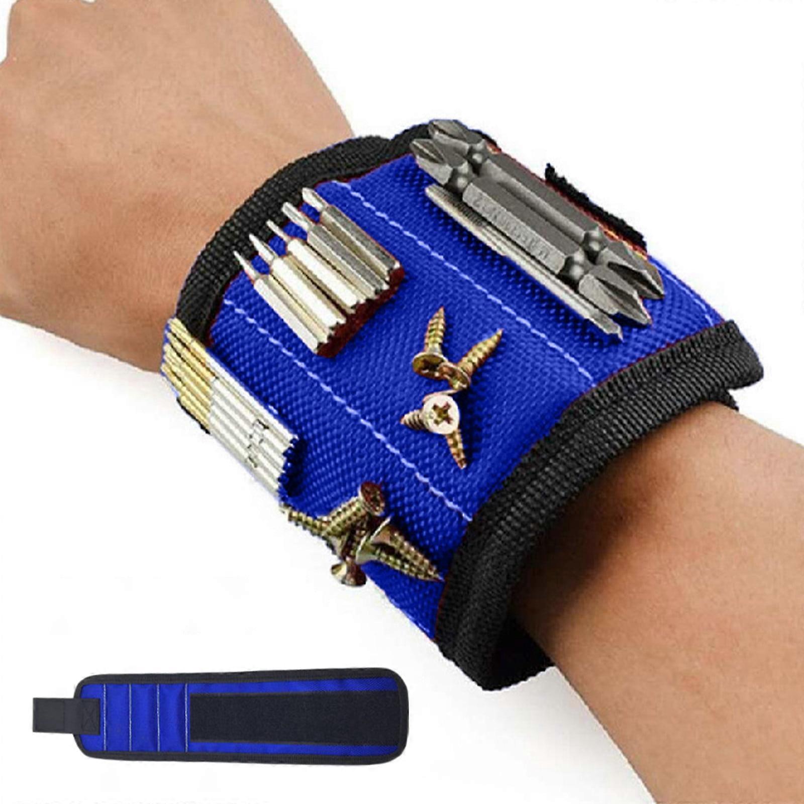 XEOVHV Magpie Magnetic Wristband - 10 Powerful Magnets, Enhanced Nylon, Lightweight & Durable, Compatible with Screws, Nails, Drill Bits, Blue