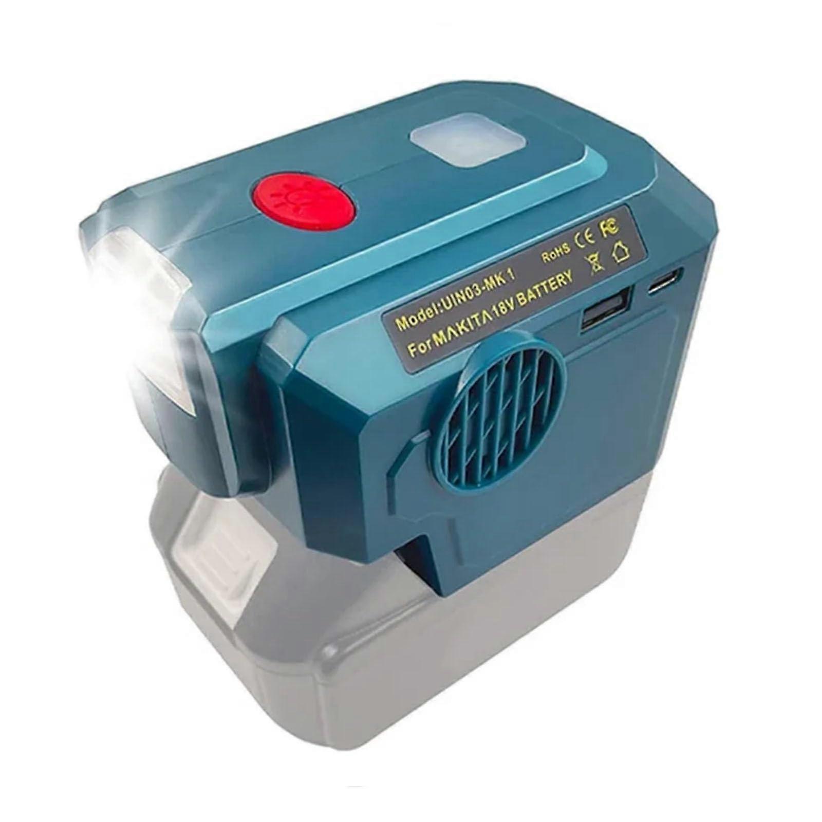 18V Power Inverter 200W AC Output with USB TypeC Fast Charging and LED Light for Camping Compatible with Makita