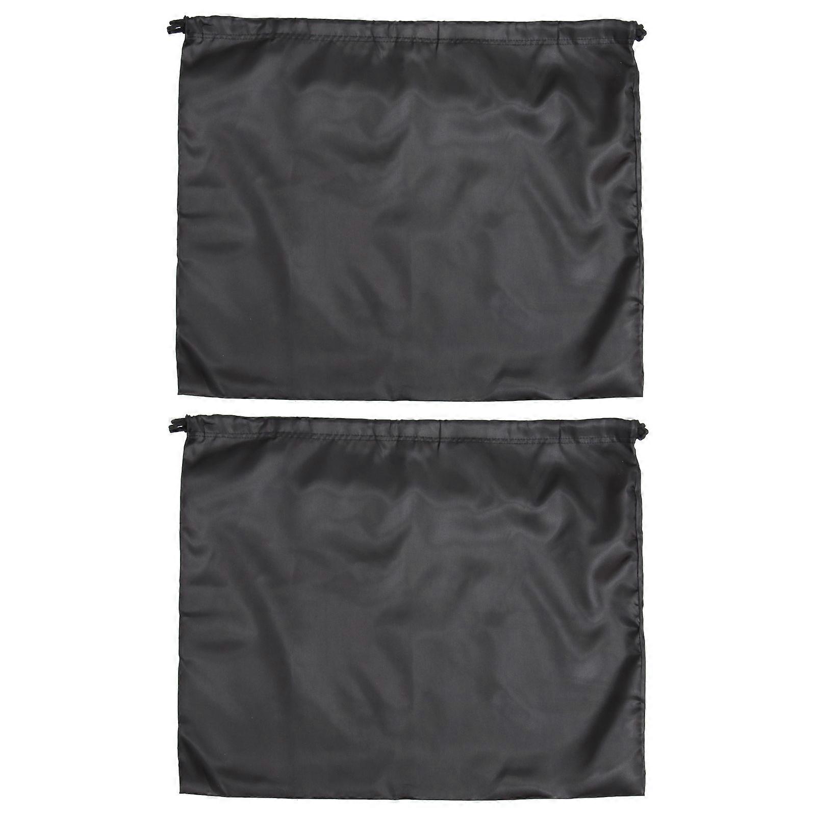 Silk Drawstring Bag Black for Household Storage 4Pcs Storage Set