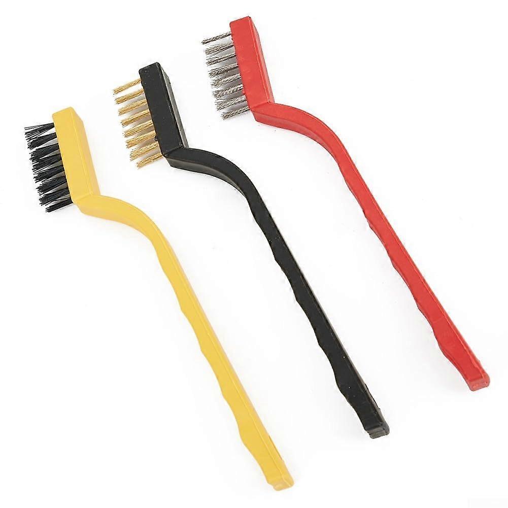 Wire Brush Set for Rust and Paint Removal with Long Handle Grip and Three Brush Head Options