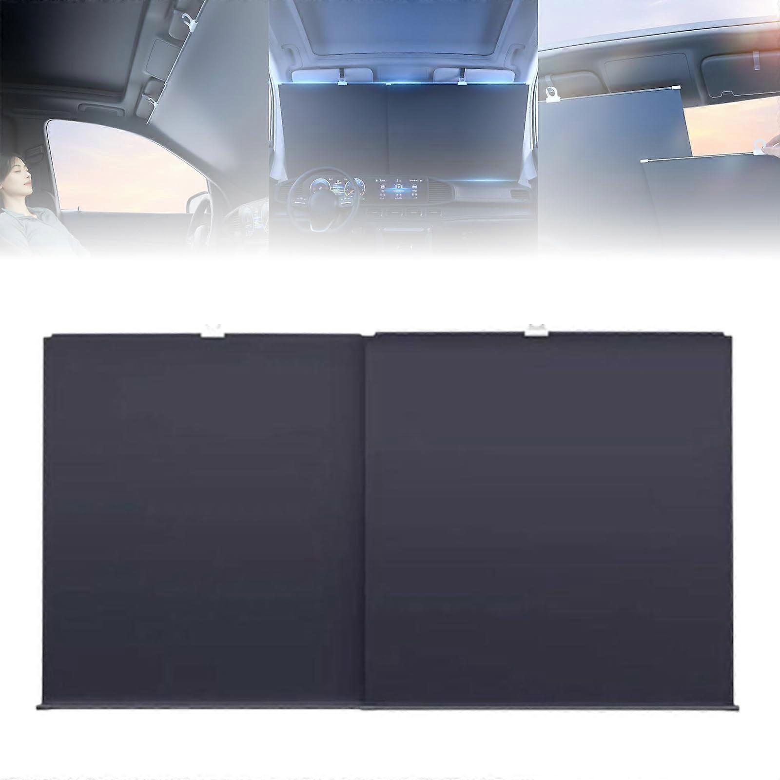 Car Windshield Sunshade Automatic Retractable Design 99% UV Protection Adjustable Front Shade