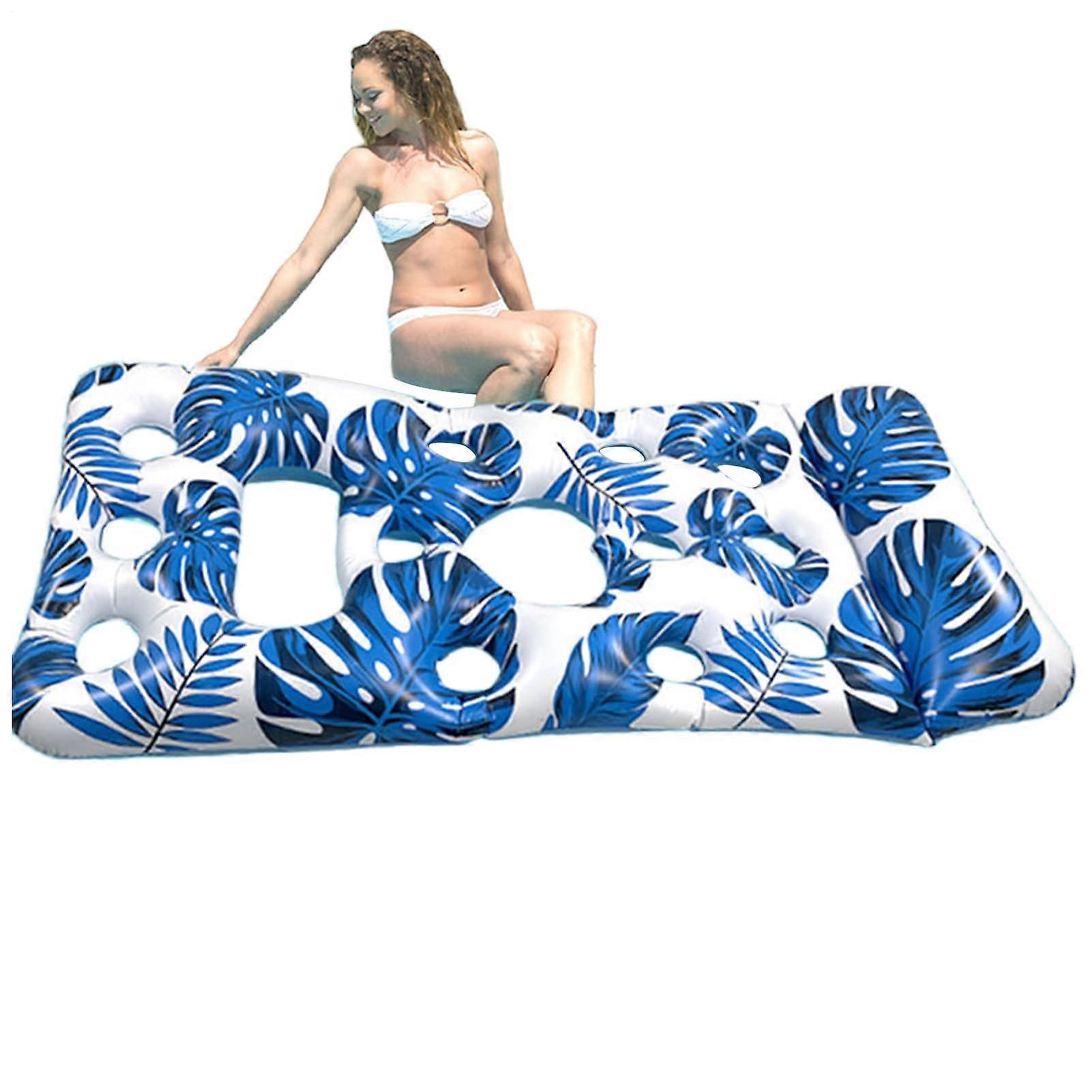 Inflatable Pool Float Lounger with Ergonomic Headrest, 300 lbs Capacity, Foldable Travel Design