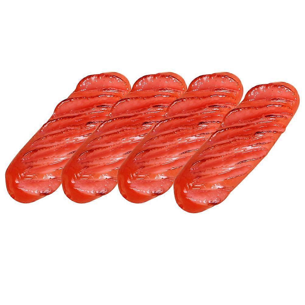 Simulated Hot Dog for Playing 4Pcs Artificial Sausage Display Model