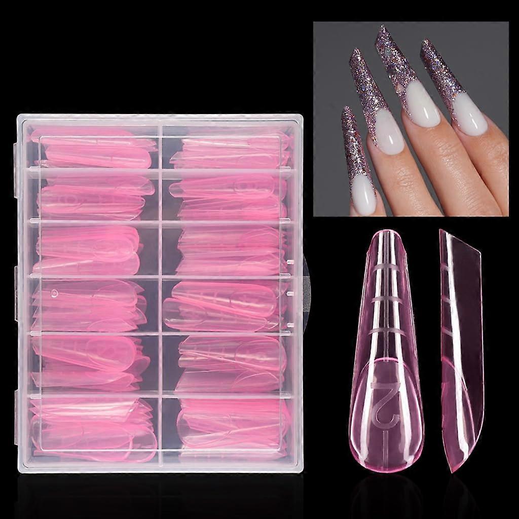 Poly Gel Nail Forms with 12 Sizes Reusable Dual Forms for Fast Acrylic Nail Extension Sculpting