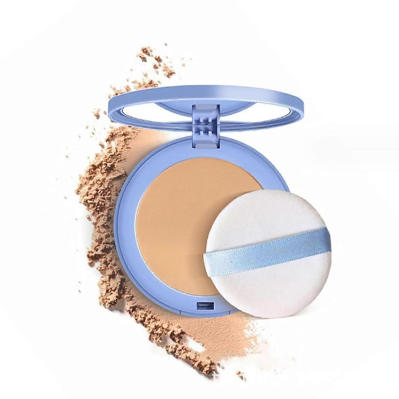 Matte Pressed Powder Wet and Dry Compact, Waterproof Oil Control, Buildable Coverage (03)