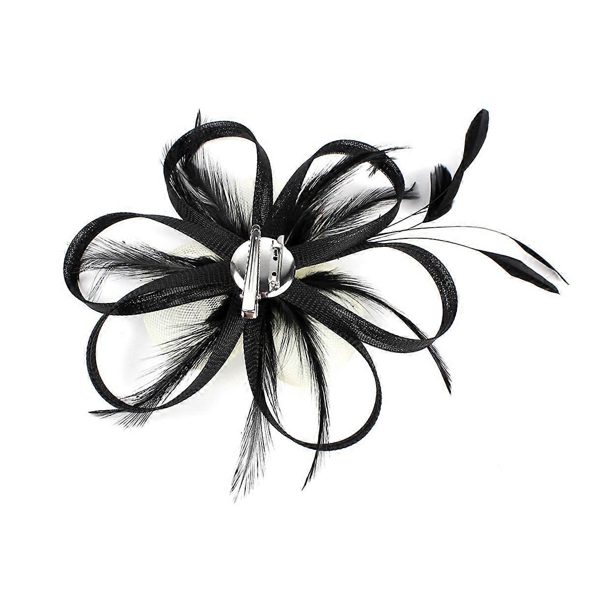 Chapeau bibi noir pour coiffure de mariée