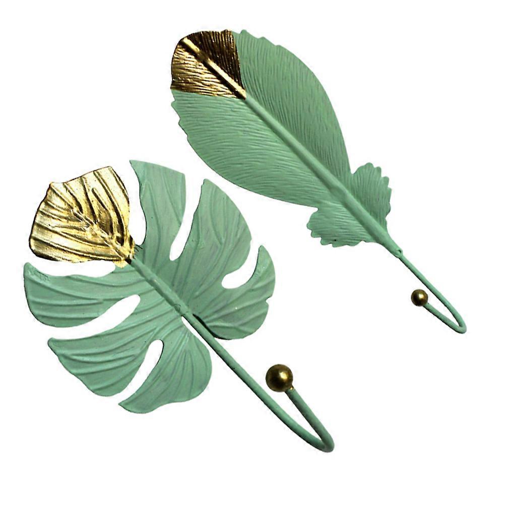 Clothing Hanger Leaf Shaped Hooks for Wall Hanging Storage 4Pcs Iron