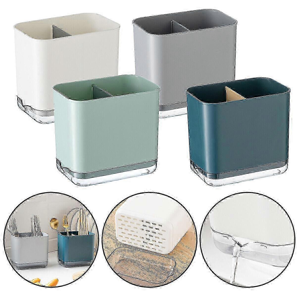 2025 Kitchen Cutlery Holder Spoon Fork Utensils Storage Rack Drainer Multi-function