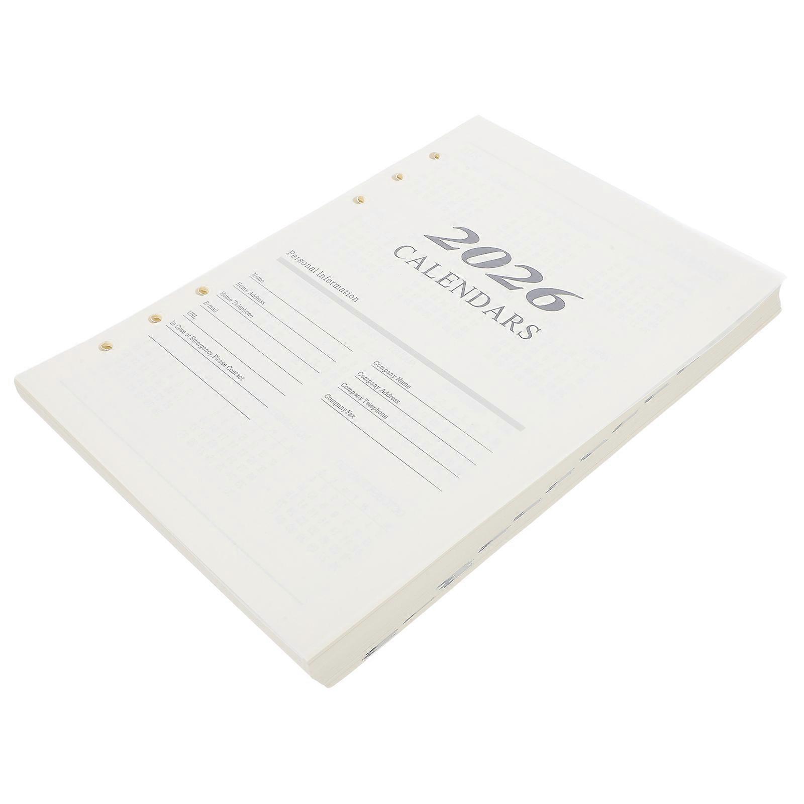 Monthly Planner Refills Refillable Planner Inserts for 3Pcs 6-Hole Loose Leaf Paper