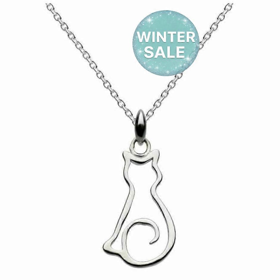 Dew Sterling Silver Pussy Cat Pendant 9046HP014
