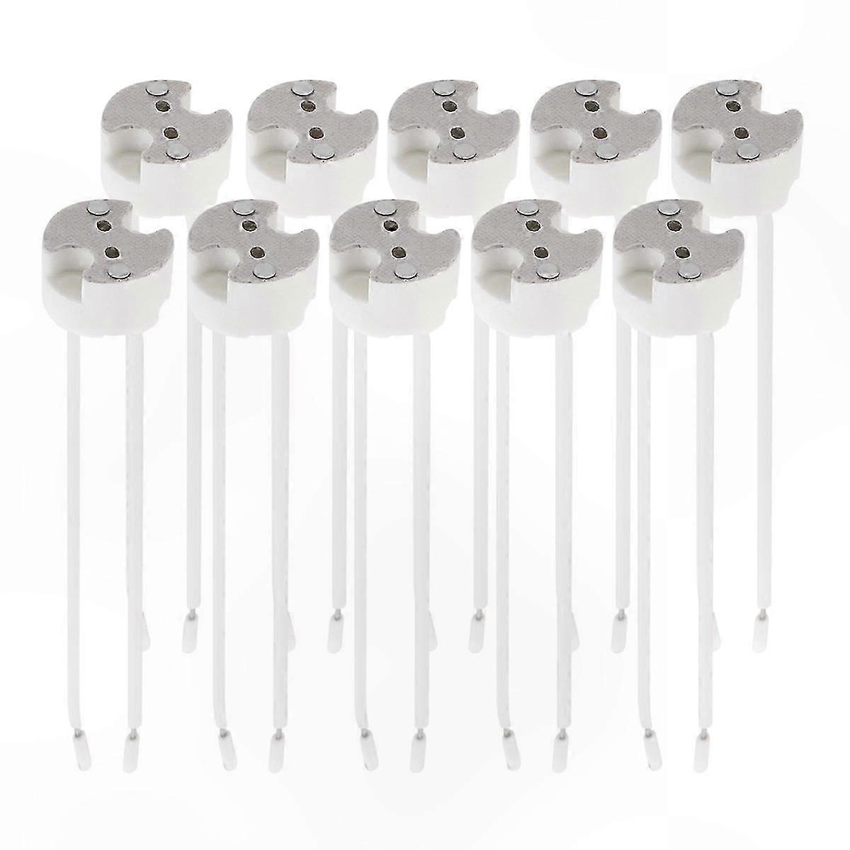 10-Pack GU5 3-Pin Socket with 12V Cable for LED Halogen Bulbs MR16 Base Support
