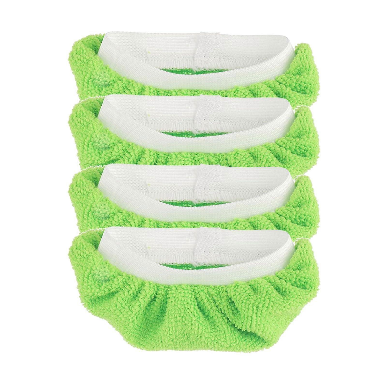 Steam Mop Pads  4 Pack Washable Reusable Microfiber Replacement Cloths for Various Surfaces, Green