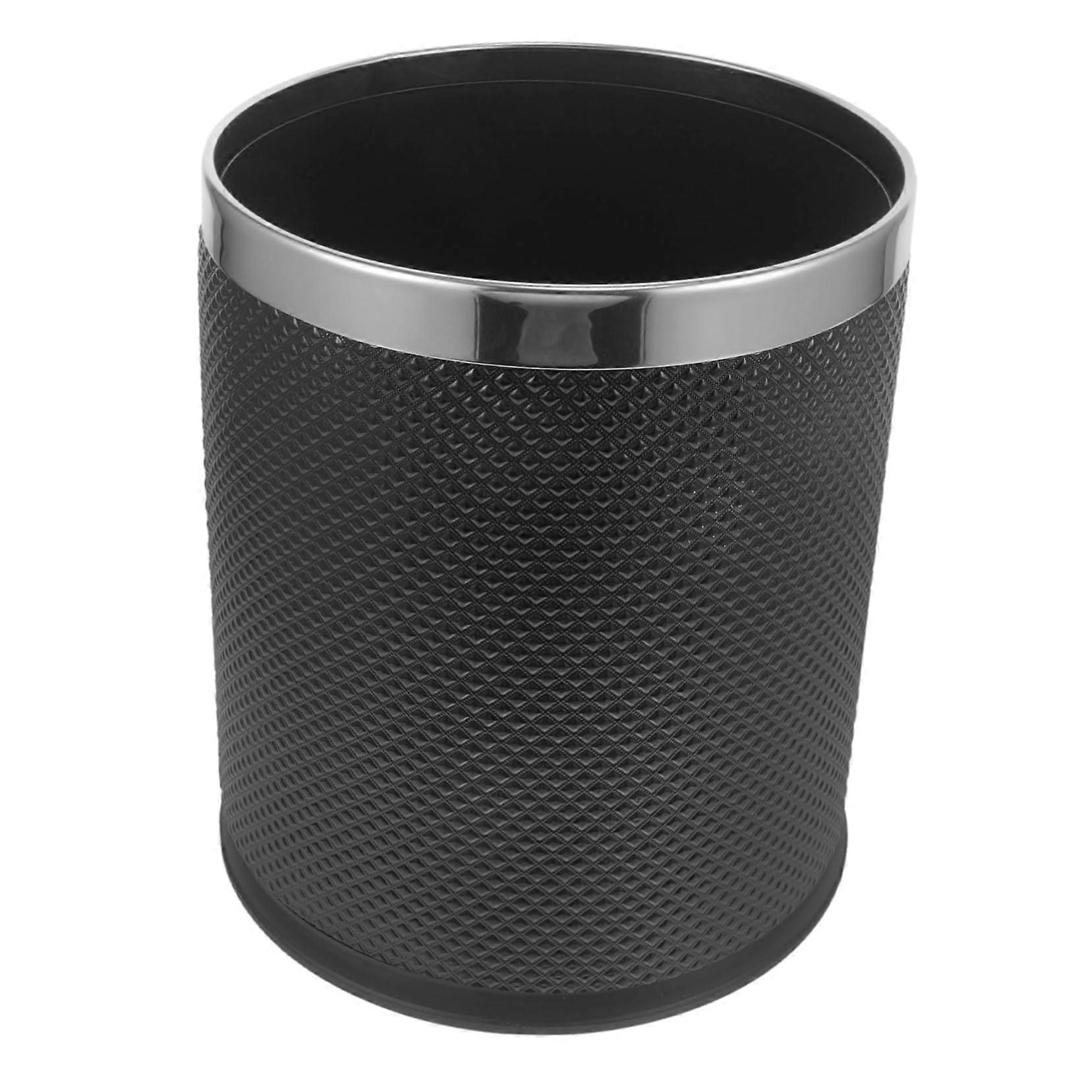 Large Capacity Plastic Trash Can with Press Ring for Kitchen Office Bedroom Garbage Storage