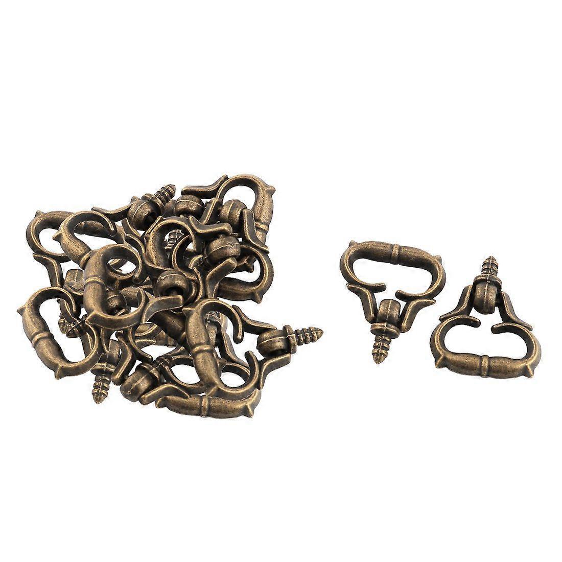 Drawer Pull Handles Set Vintage Bronze Ring Knobs for Cabinet Doors and Jewelry Boxes 15pcs