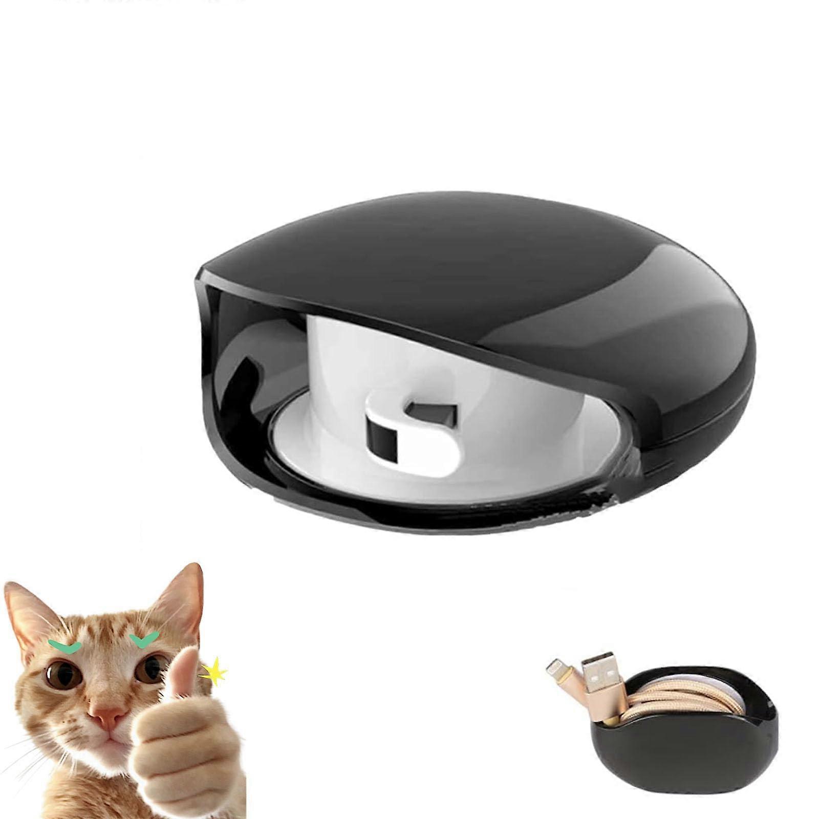 Automatic Retractable Cable Organizer with ColorCoded Design for USB and Headphone Cords Black