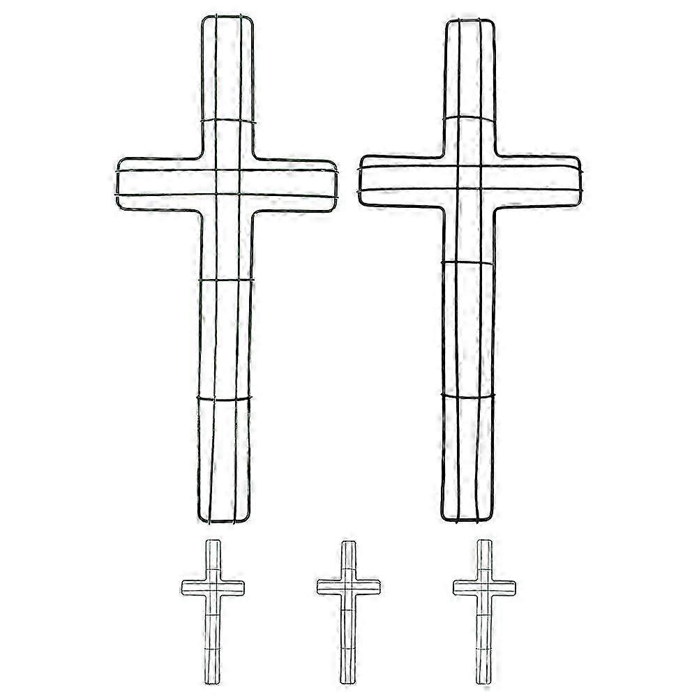 Cross Wire Wreath Frame Metal for Decor 5Pcs Easter Christmas Decor