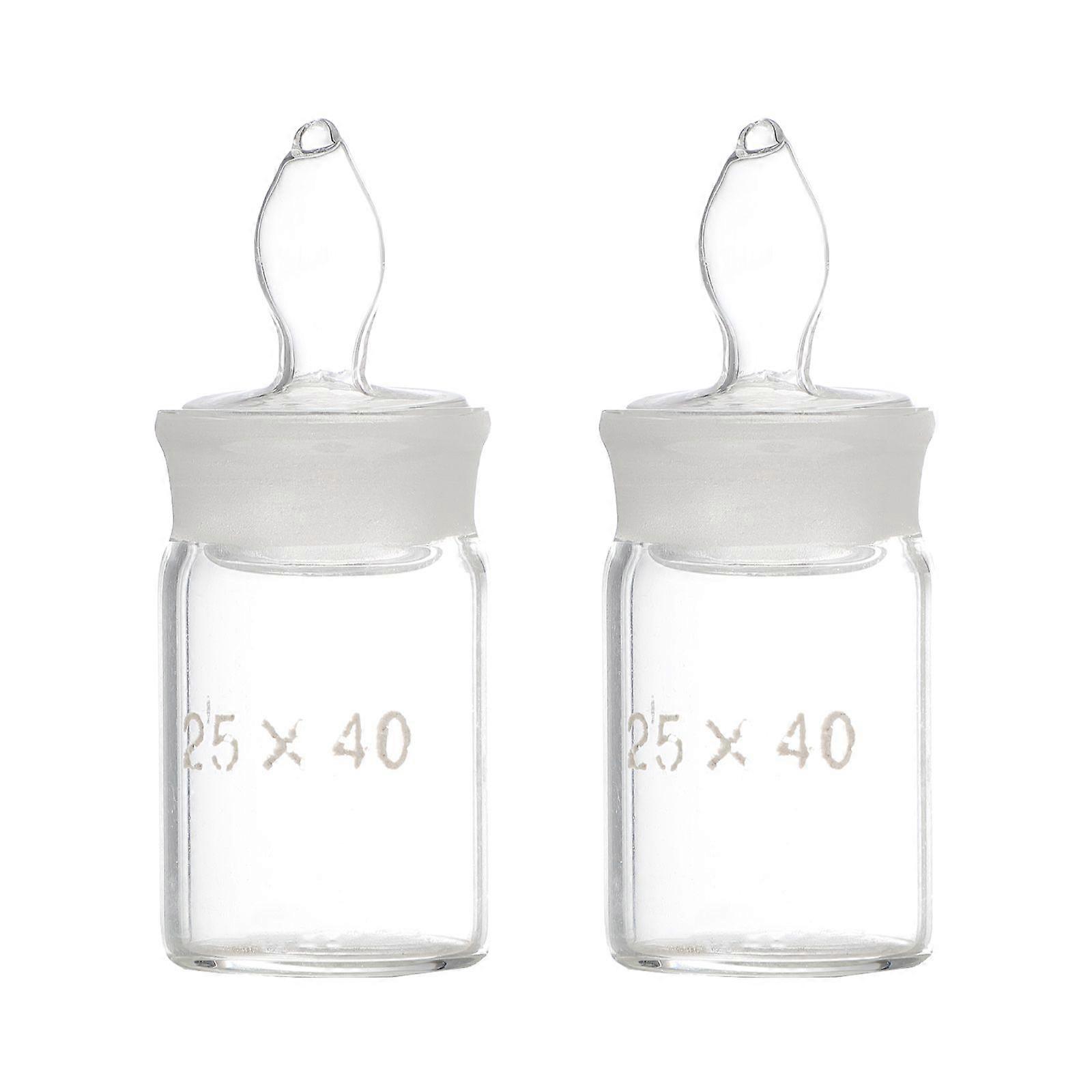 2Pcs Weighing Bottle Flat Low Form Specific Gravity Bottle Laboratory Equipment