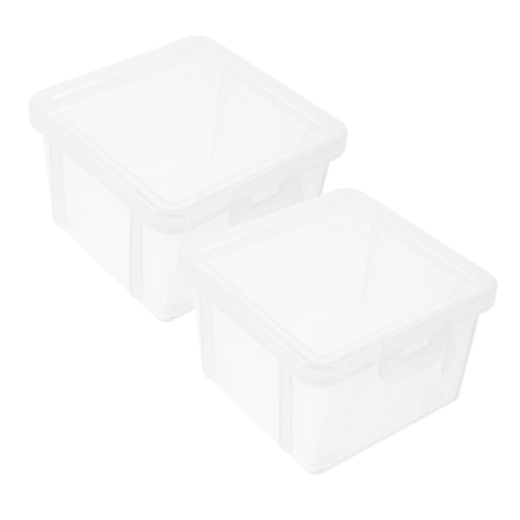 2pcs Clear Plastic Coin Storage Case Square Holders Dustproof ScratchResistant Display