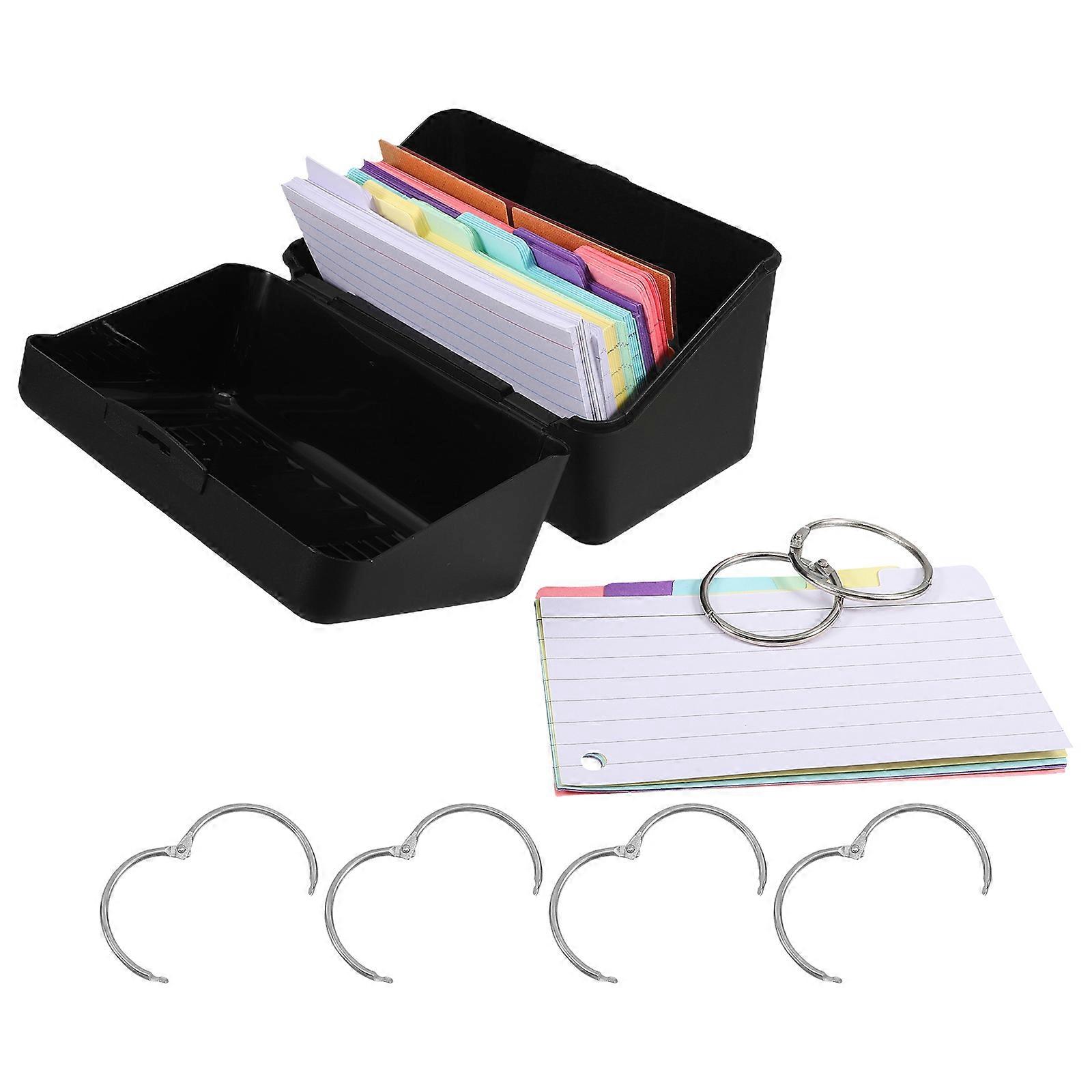 Flash Card Organizer Box with Tabs for Index Cards 2Sets