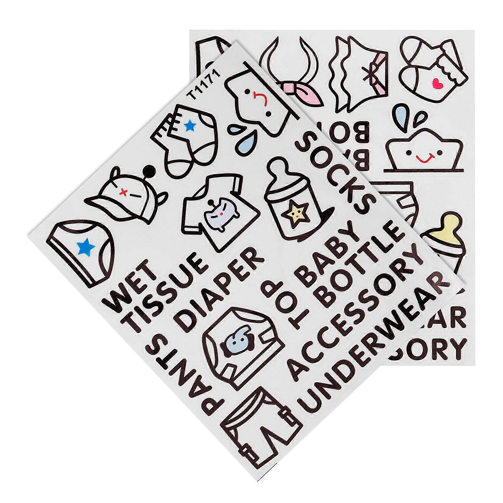 Clothes Classification Stickers PVC Clothing Sort Labels for 10 Sheets