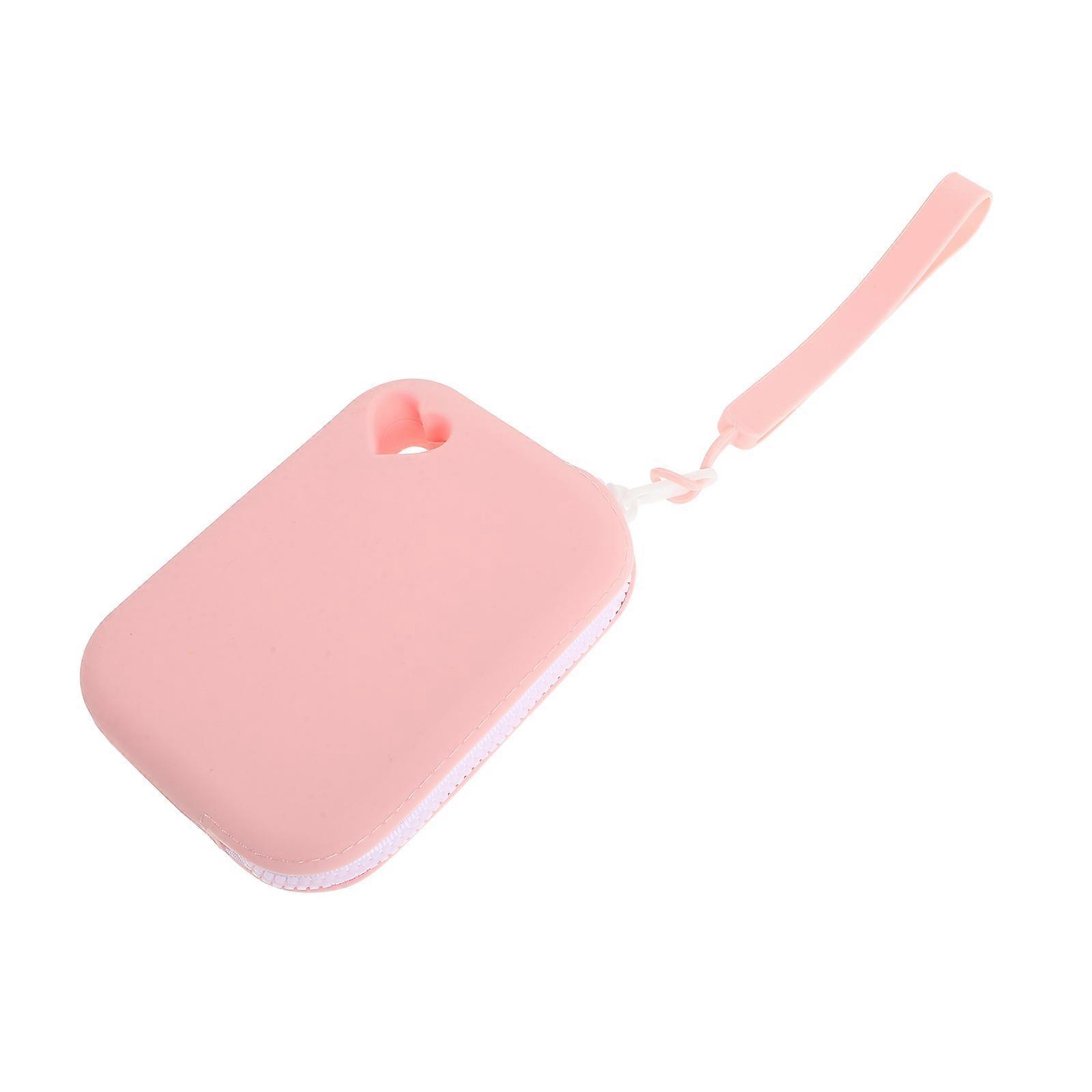Pink Silicone Earphone Holder for Dustproof Storage Small Organizer Pouch