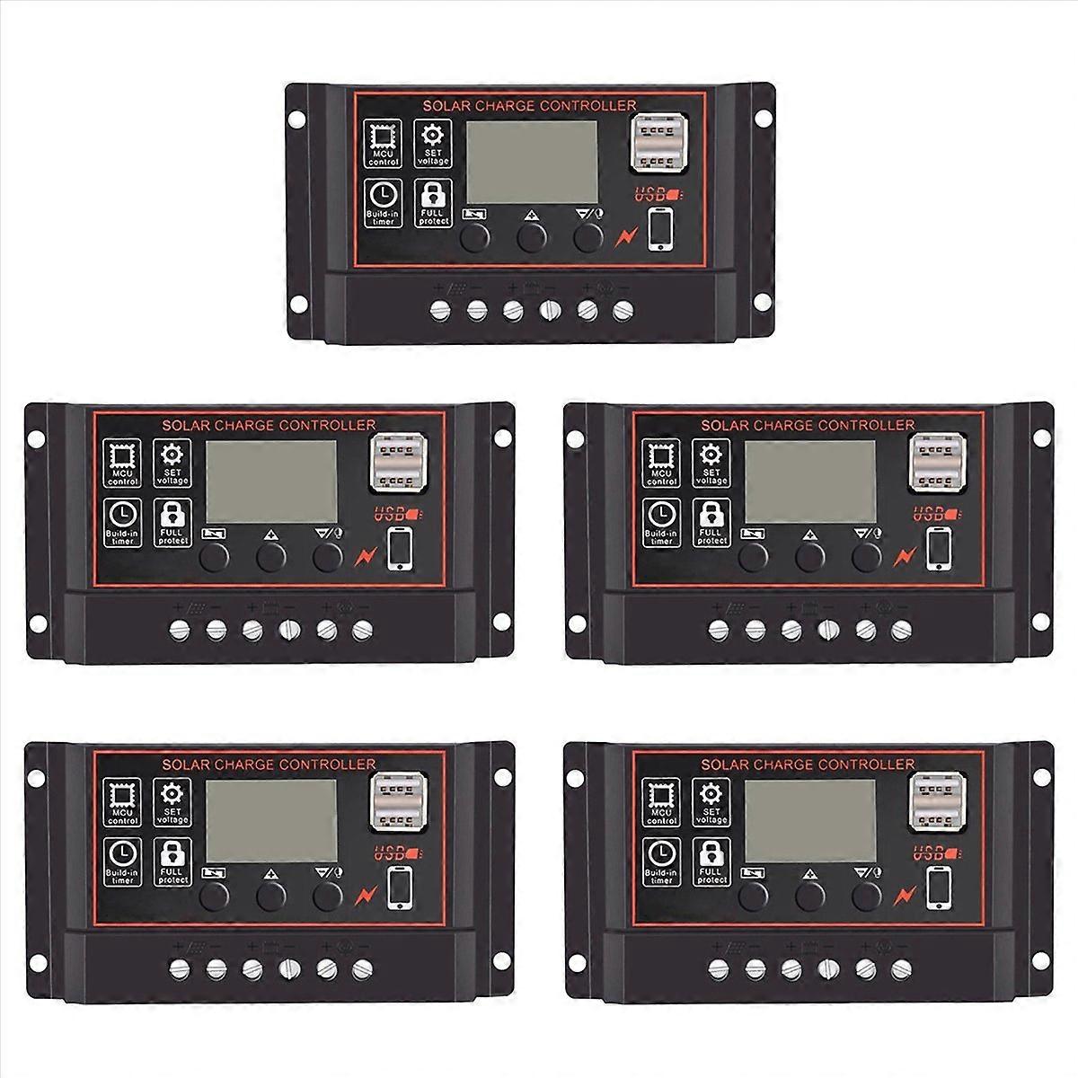 Solar Charge Controller Solar Panel Controller 12V 24V LCD Display Solar Panel Battery Regulator wit