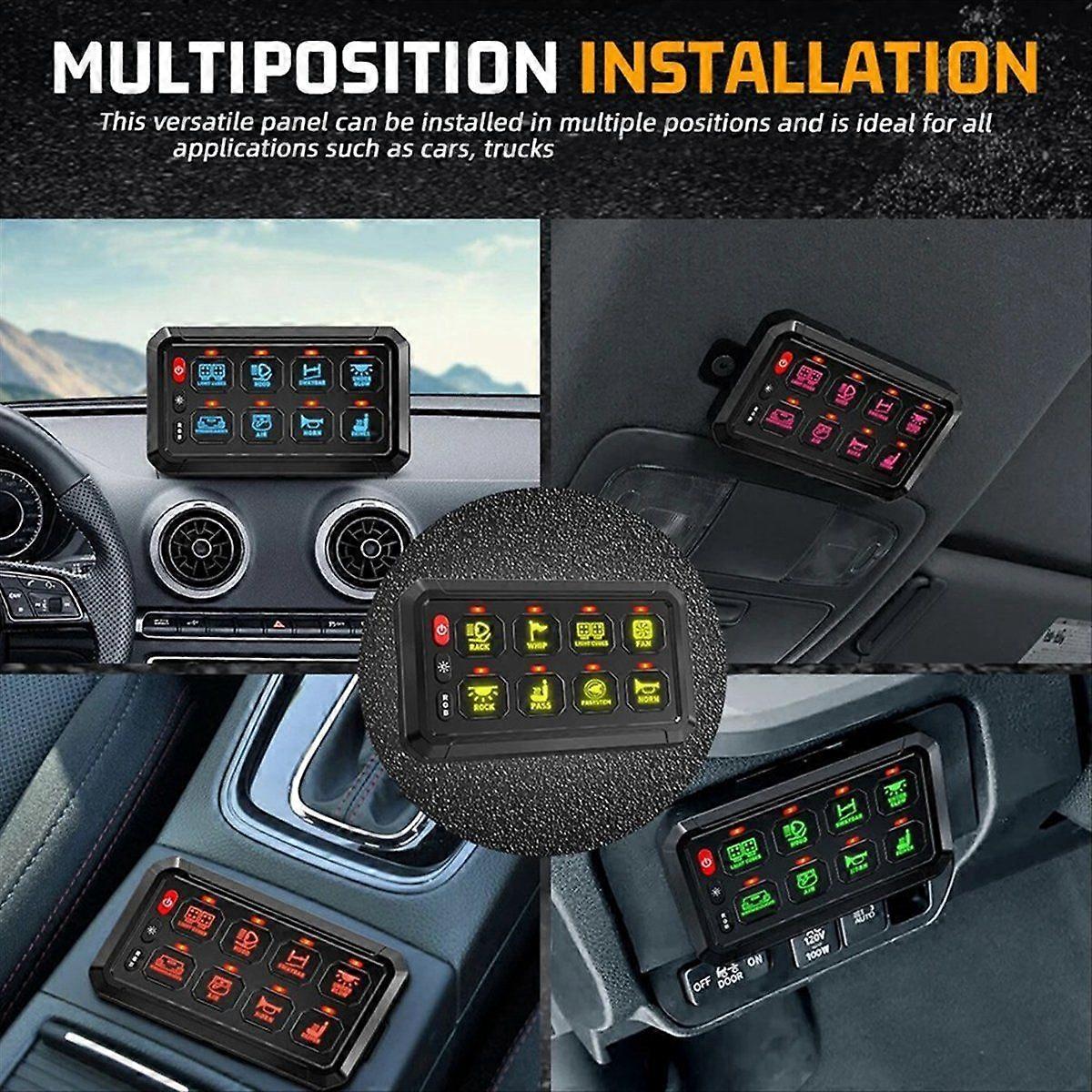 8 Gangs Universal Led Switch Panel APP Control for Car Truck Offroad