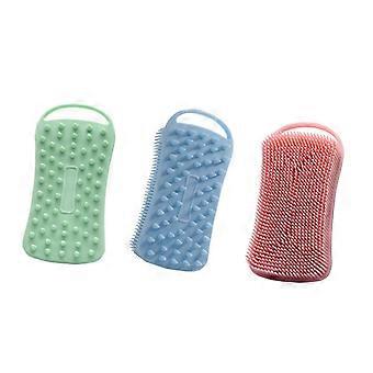 DoubleSided Silicone Bath Brush Set 3pcs for Gentle Exfoliation and Body Cleaning