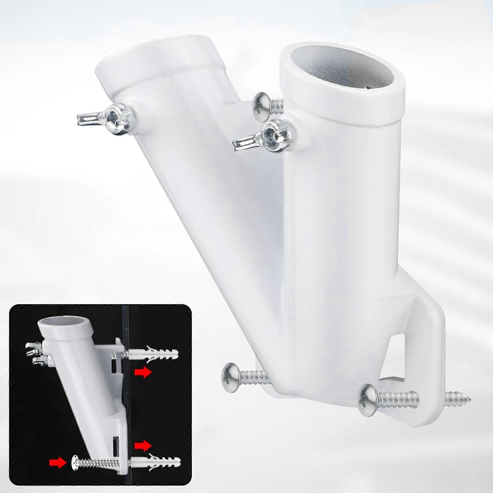 5X Double FlagPole Bracket Holder, V Shape Aluminum Alloy Flagpole Wall Mount Bracket Windproof Flag Bracket Mounting