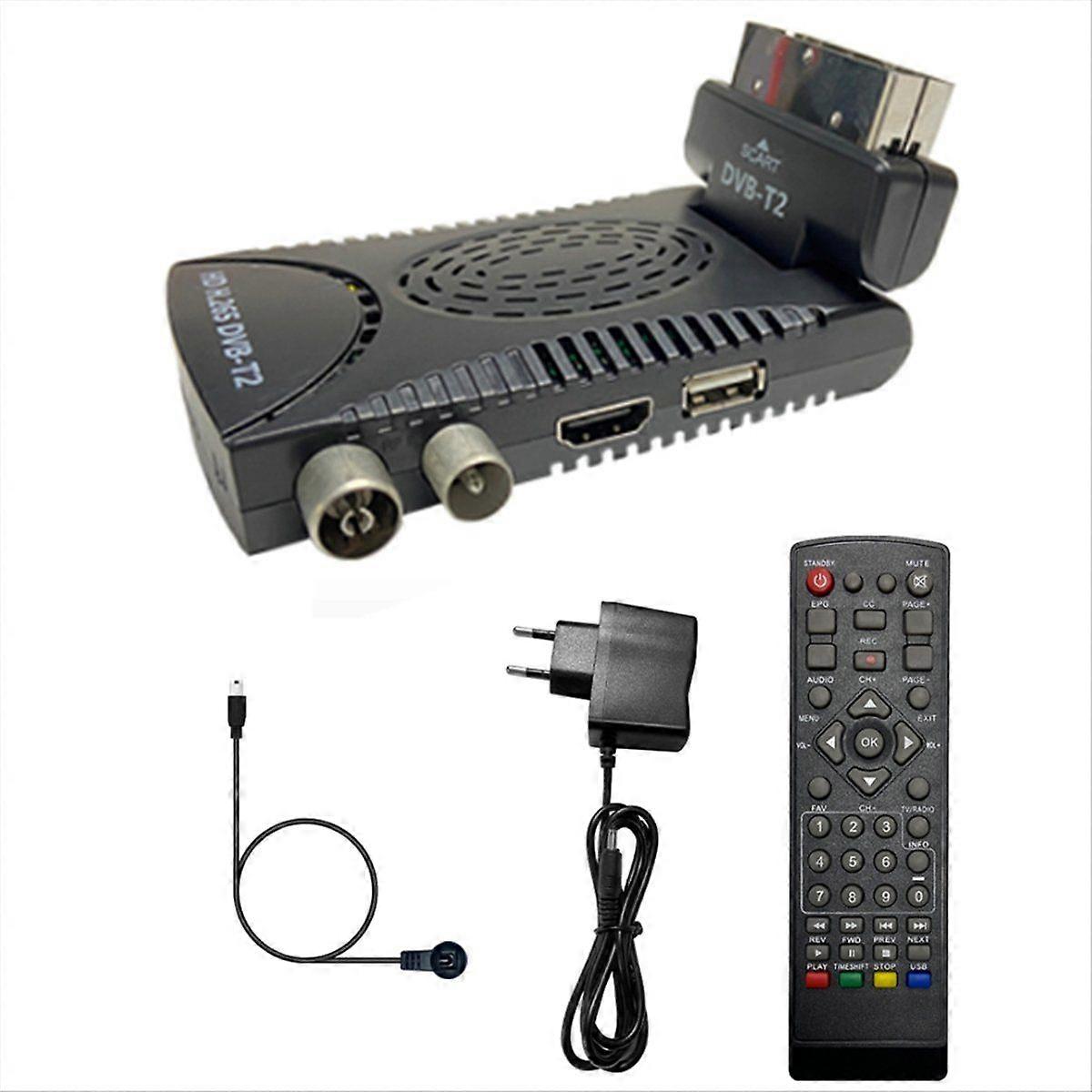 DVB-T2 Full HD Digital Terrestrial TV Decoder with 265/HEVC Decoding EPG Set Top Box EU Plug