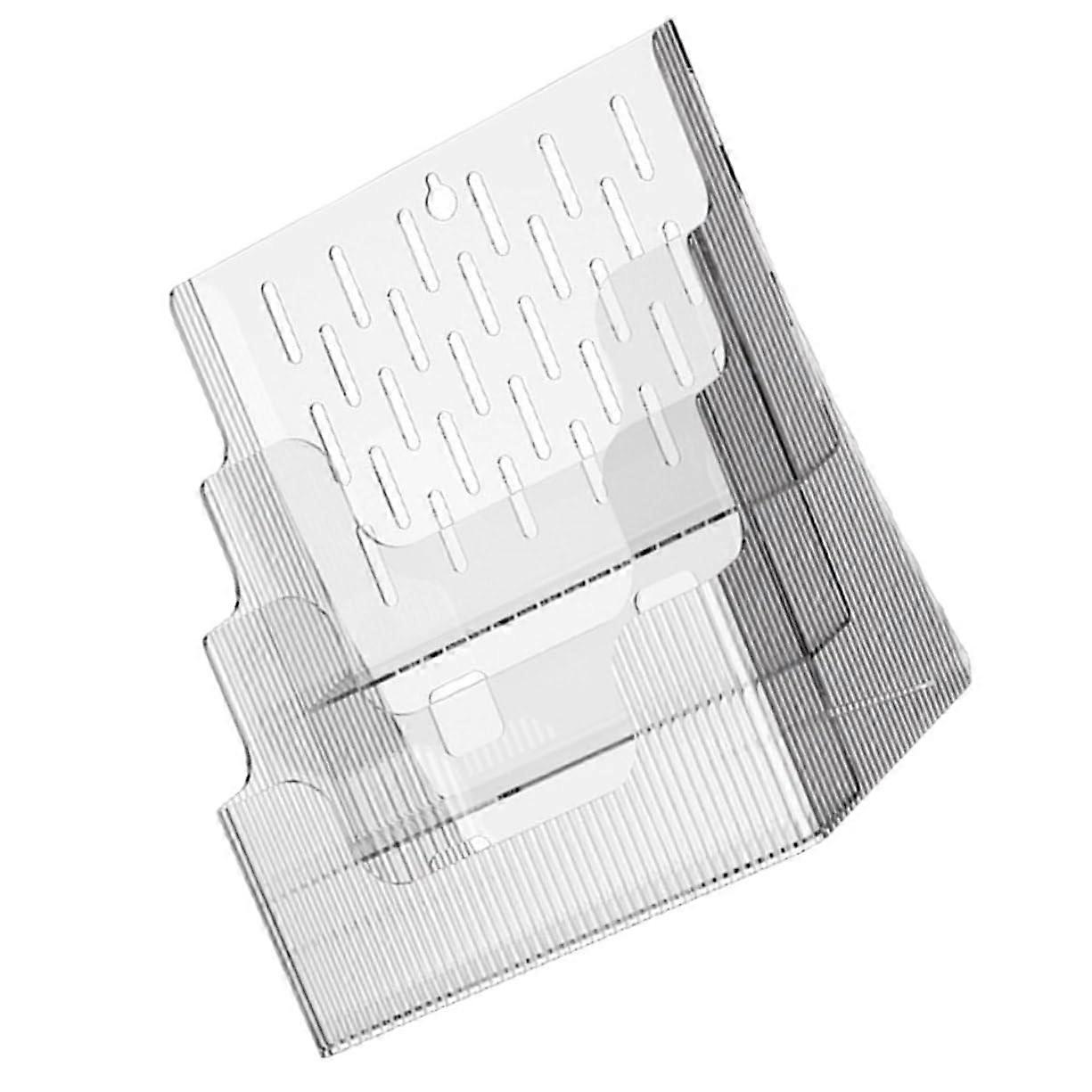 Clear File Organizer with Wall Mount Option, Transparent Quick View for Magazines, Documents, Office