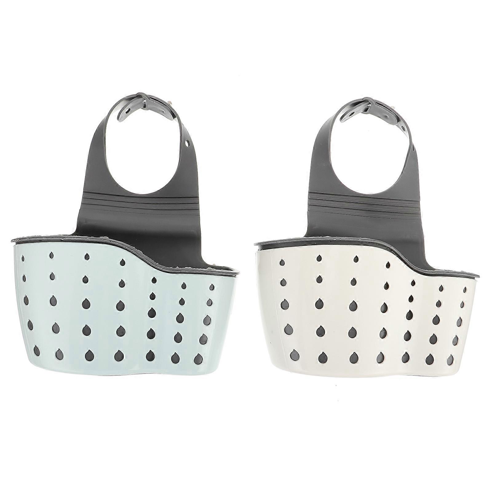 Kitchen Drain Shelf Sink Strainers Basket for Practical Storage Use 2Pcs