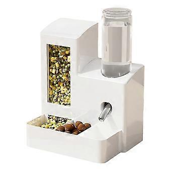 Automatisk hamstermater 3-i-1 mat- og vanndispenser 3-cellet fôringsstasjon med 125 ml flaske