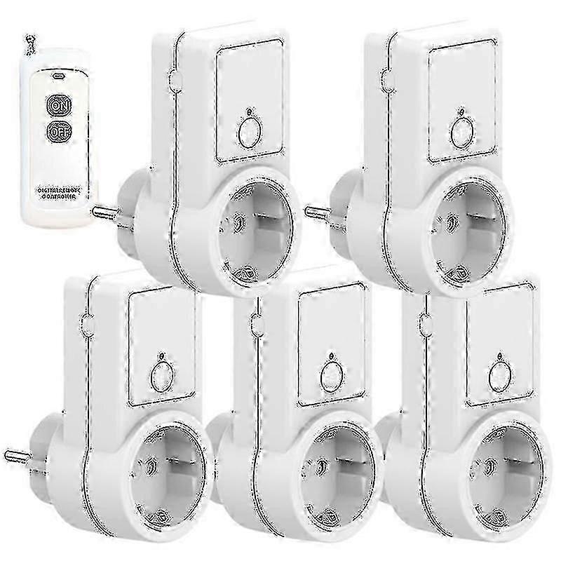 1 - 5x Power Outlet Wireless Smart Remote Control Switch Plug Socket