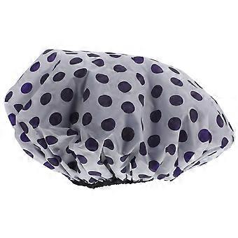 Shower Cap Dot Pattern Shower Bonnet Hair Dry Wrap Reusable Showering Cap
