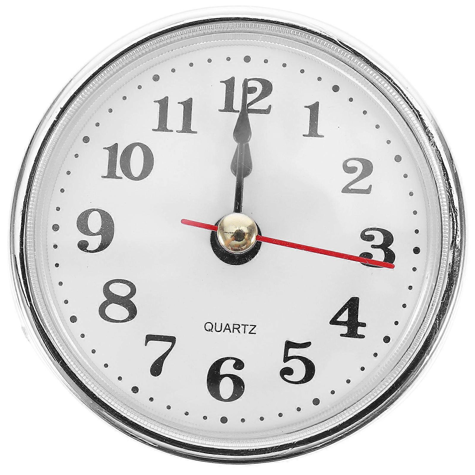 Silver Round Clock Insert with Roman Numerals for DIY Use 2Pcs Plastic