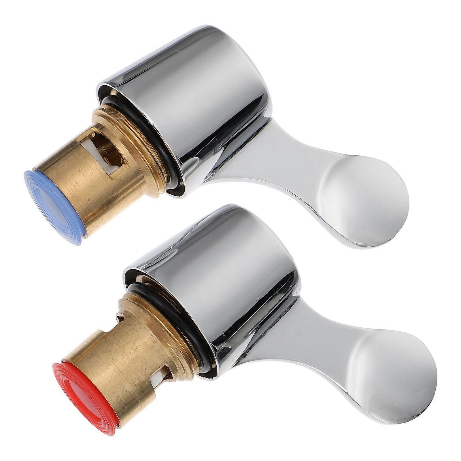 Faucet Valves Kit Replacement for Hot Cold Water Taps 2Sets Copper Durable